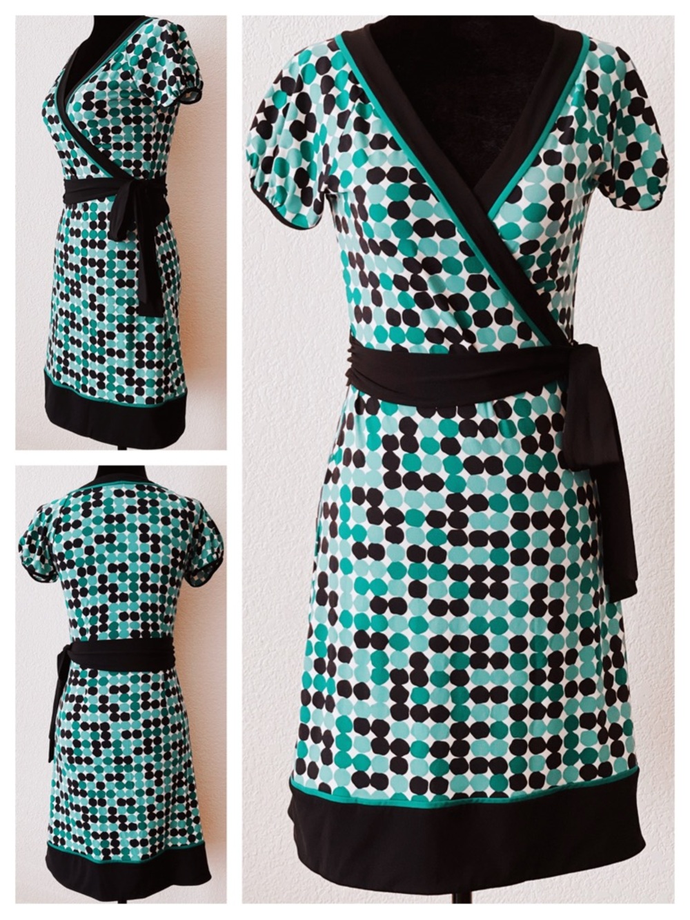 BCBGMaxAzria Faux Wrap Jersey Knit Dress